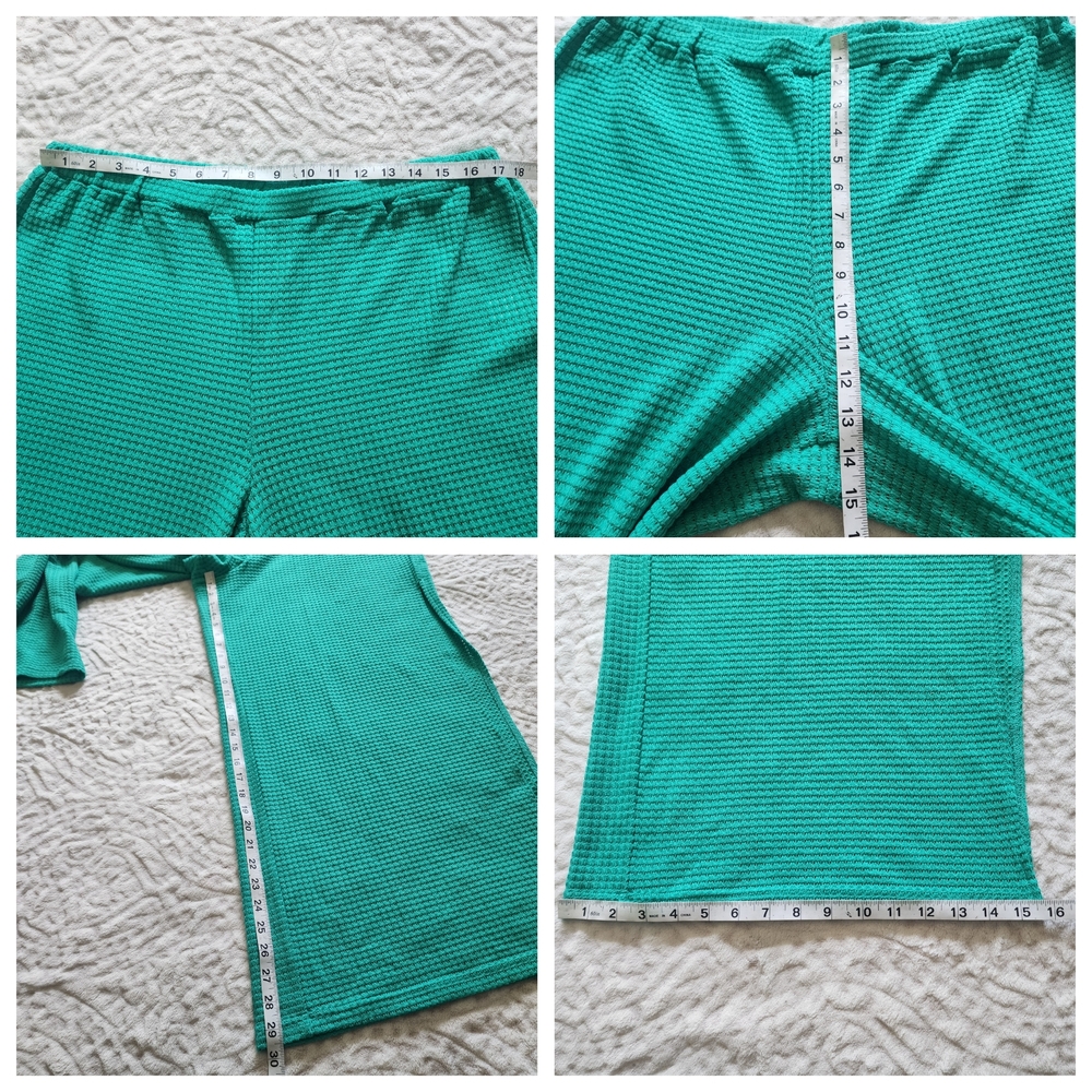 VENUS Women's Swimsuit Waffle Knit Cover-Up Pants And Top Set Sz XL Green - Picture 13 of 15